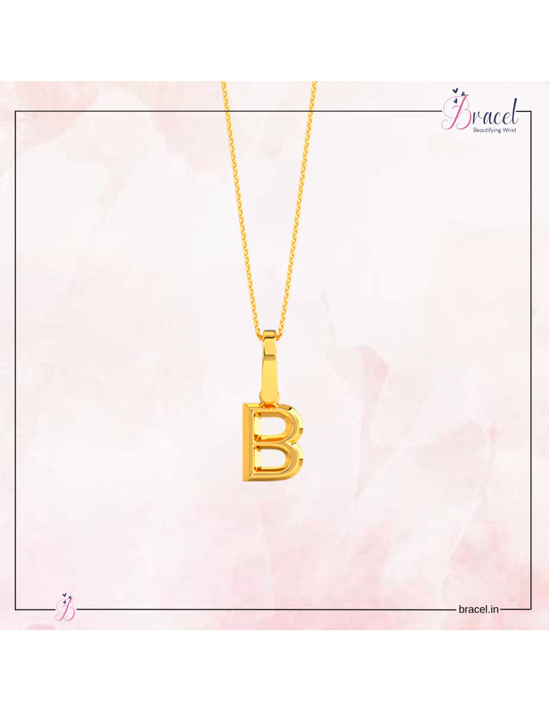 Gold Alphabet B Pendant