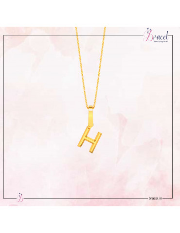 Gold Alphabet H Pendant