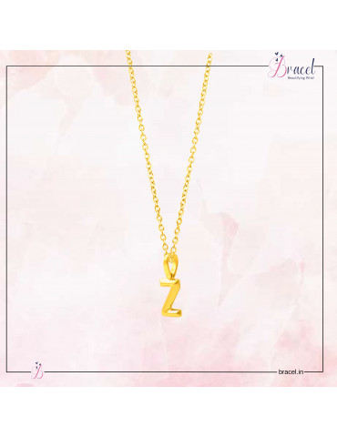 Gold Alphabet Z Pendant